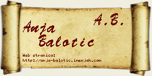Anja Balotić vizit kartica